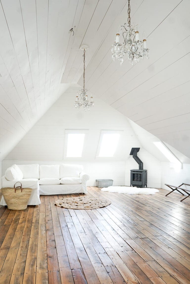 Project Attic Update – Our White Shiplap Attic Family Room