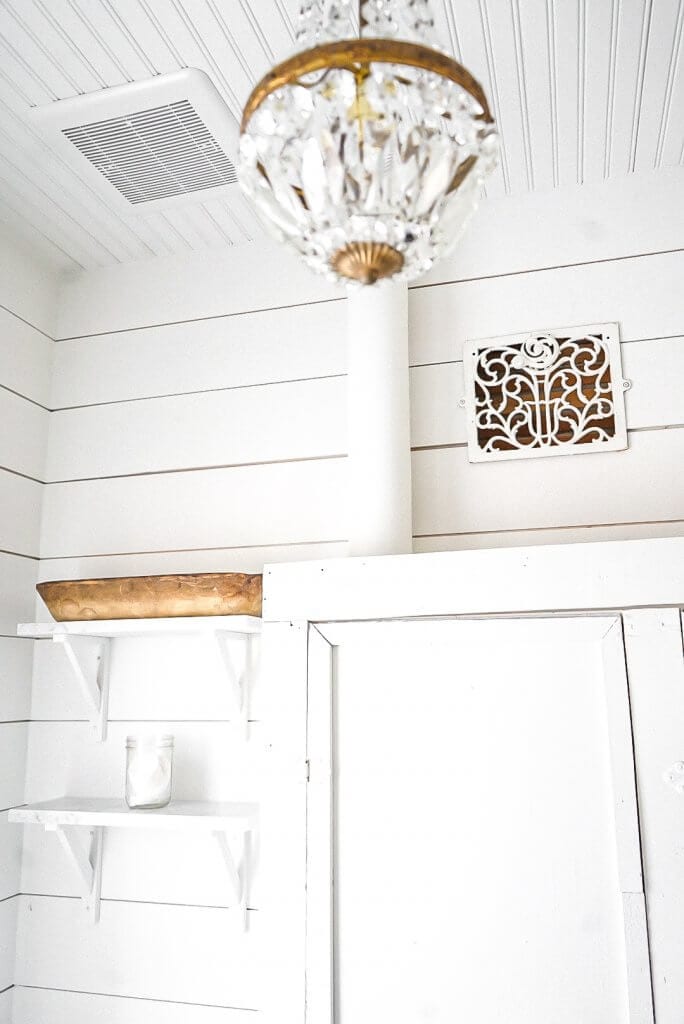 Bathroom chandelier in a Renovation