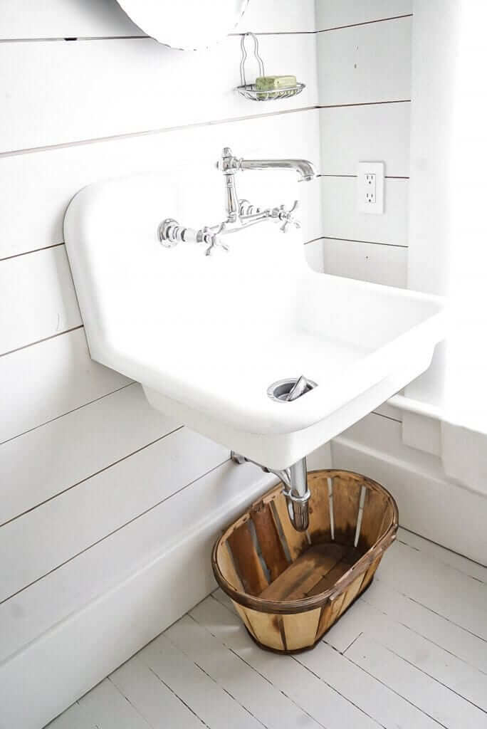 Bathroom wall mounted sink iin a Renovation-06