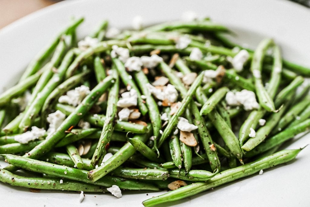 Sautéed Green Bean Salad with Goat Cheese | B Vintage Style