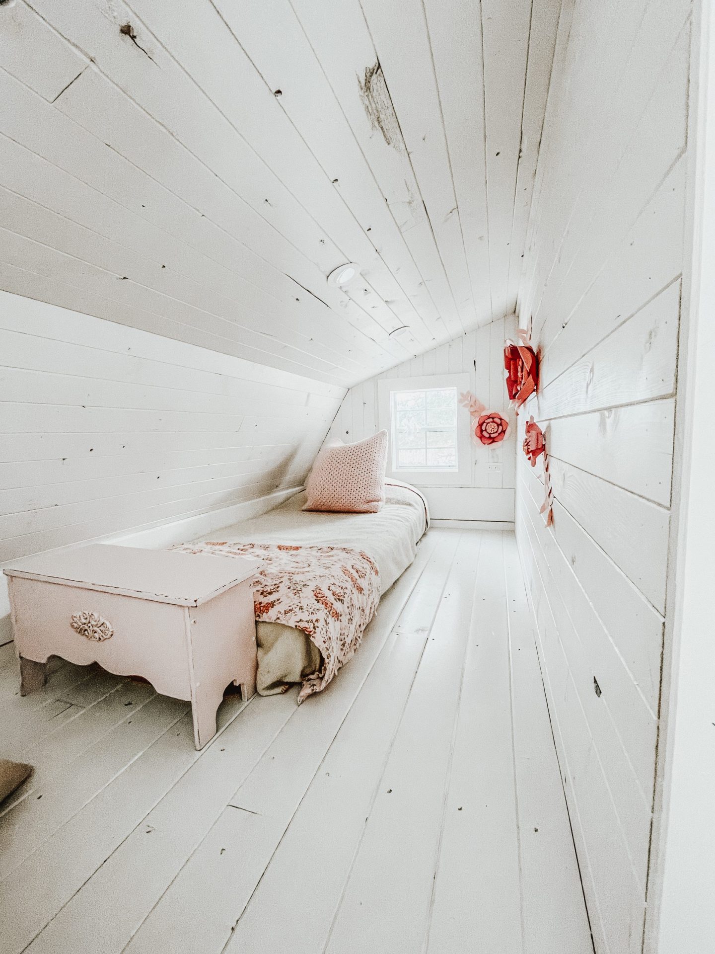 little girls room in a loft cabin