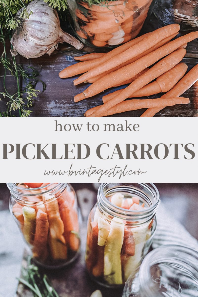 pinterest graphic for how to make pickled carrots