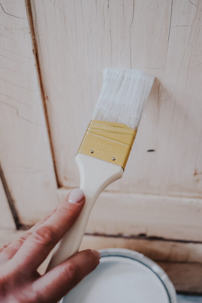 painting furniture with a brush