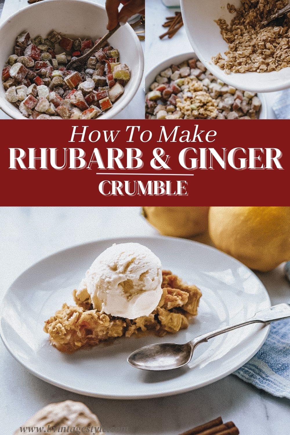 Rhubarb And Ginger Crumble | B Vintage Style