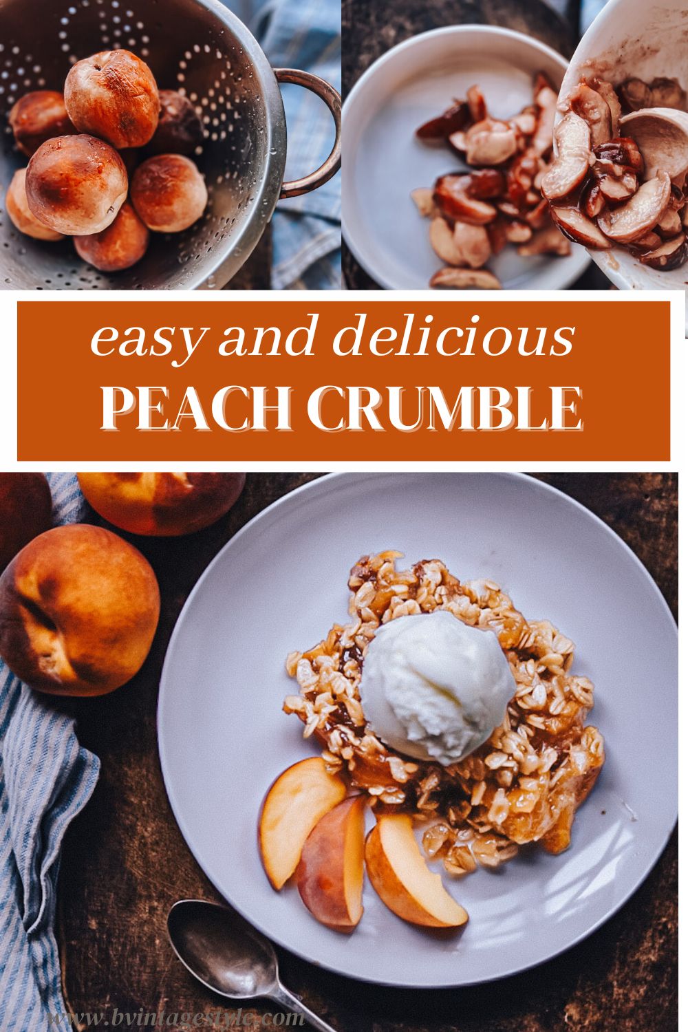 Peach Crumble With Oats | B Vintage Style