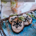 Pinterest graphic on how to make wood ornaments for Christmas.